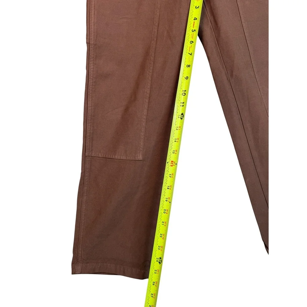 Aritzia Wilfred Free Brown Carpenter Pants High Waisted Utility Trousers Size 2
